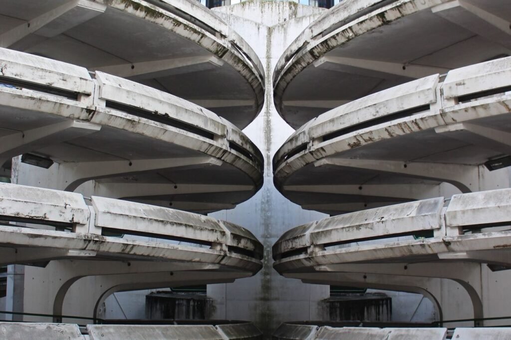 Multi-storey parking garage facade, the type of structure that needs a filed Local Law 126 report